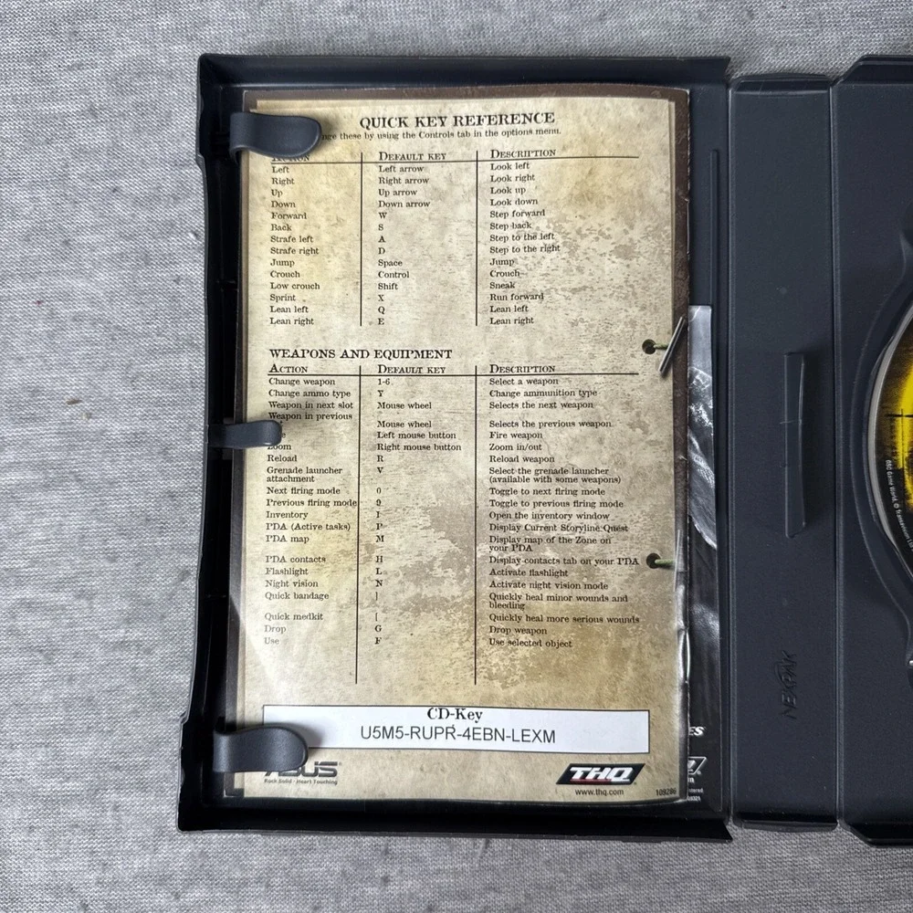 S.T.A.L.K.E.R. Shadow‎ of Chernobyl PC Game Disc w/ Original Manual